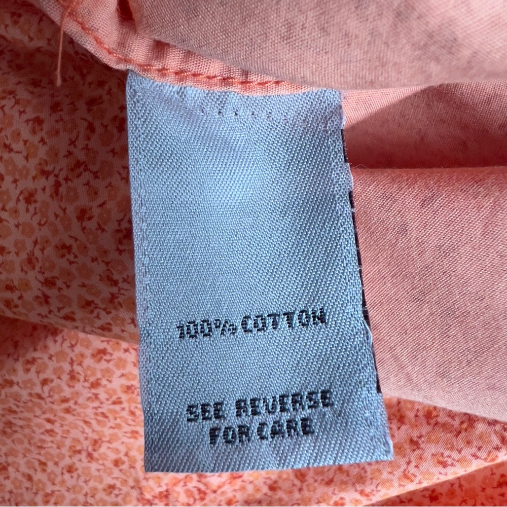 Johnston & Murphy Long Sleeve Shirt Pearl Snap Button Down Orange Calico Size XL - Picture 7 of 8